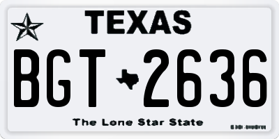 TX license plate BGT2636