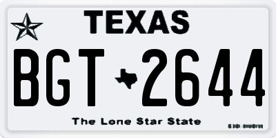TX license plate BGT2644