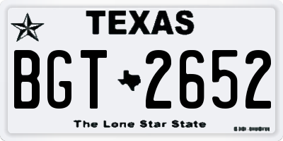 TX license plate BGT2652
