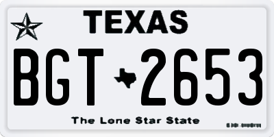 TX license plate BGT2653