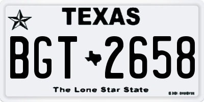 TX license plate BGT2658