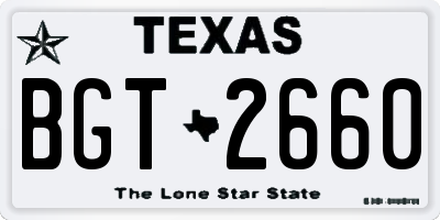 TX license plate BGT2660