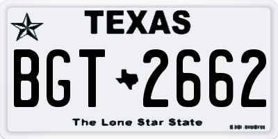 TX license plate BGT2662