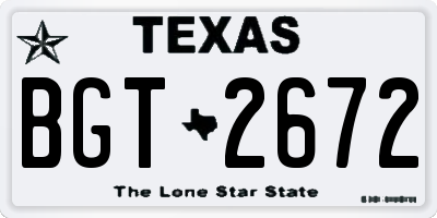 TX license plate BGT2672
