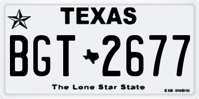 TX license plate BGT2677