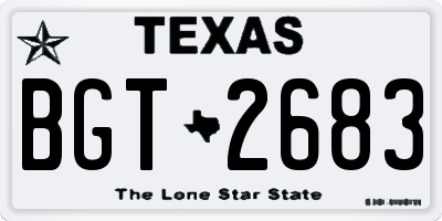 TX license plate BGT2683