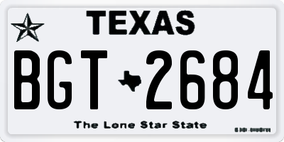 TX license plate BGT2684