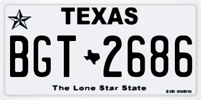 TX license plate BGT2686