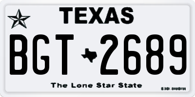 TX license plate BGT2689