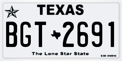 TX license plate BGT2691