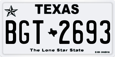 TX license plate BGT2693