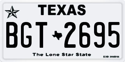 TX license plate BGT2695