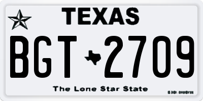 TX license plate BGT2709