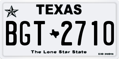 TX license plate BGT2710