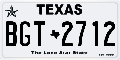 TX license plate BGT2712