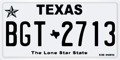 TX license plate BGT2713