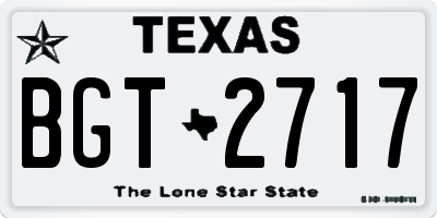 TX license plate BGT2717
