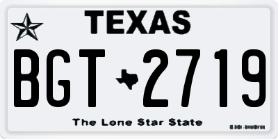 TX license plate BGT2719