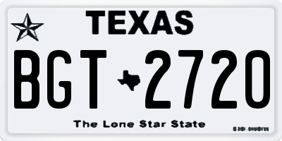 TX license plate BGT2720
