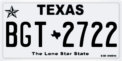 TX license plate BGT2722