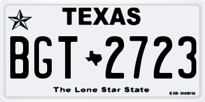 TX license plate BGT2723