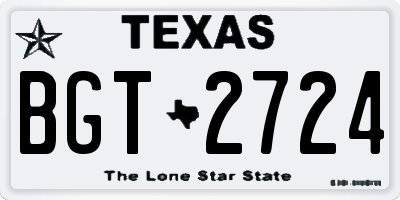 TX license plate BGT2724