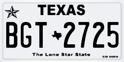 TX license plate BGT2725