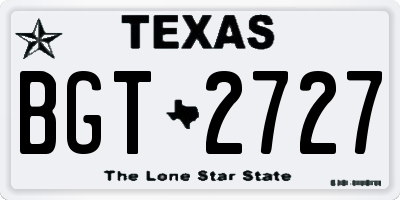 TX license plate BGT2727