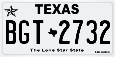 TX license plate BGT2732