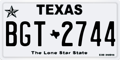 TX license plate BGT2744
