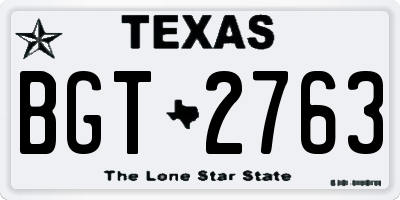 TX license plate BGT2763