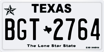 TX license plate BGT2764