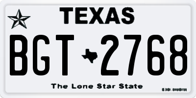 TX license plate BGT2768