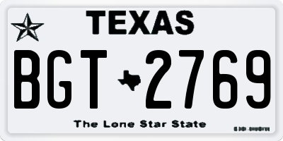 TX license plate BGT2769