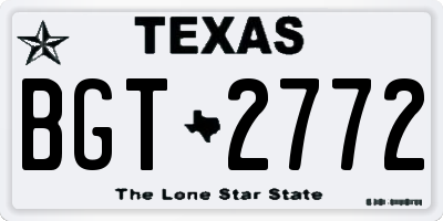 TX license plate BGT2772