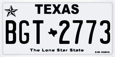 TX license plate BGT2773