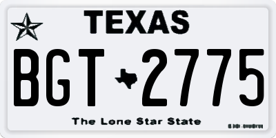 TX license plate BGT2775