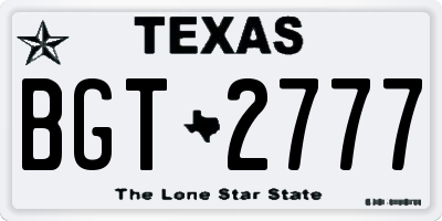 TX license plate BGT2777