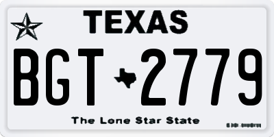 TX license plate BGT2779