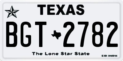 TX license plate BGT2782