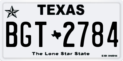 TX license plate BGT2784