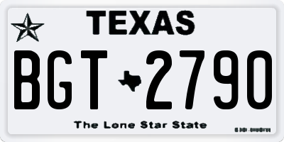 TX license plate BGT2790