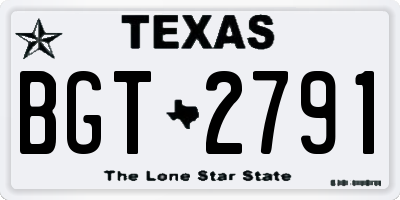 TX license plate BGT2791