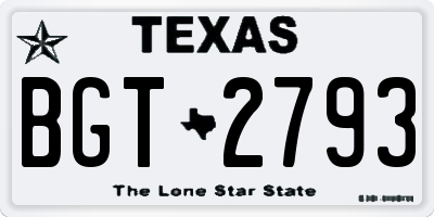 TX license plate BGT2793