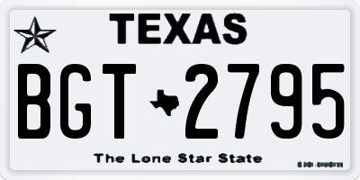 TX license plate BGT2795