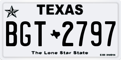 TX license plate BGT2797