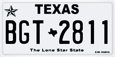 TX license plate BGT2811
