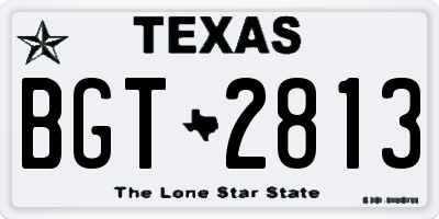 TX license plate BGT2813