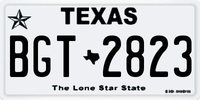 TX license plate BGT2823