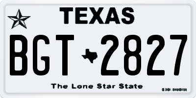 TX license plate BGT2827